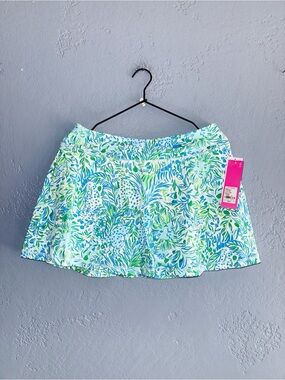 lilly pulitzer HYDRA BLUE DANDY LIONS skort Size Medium